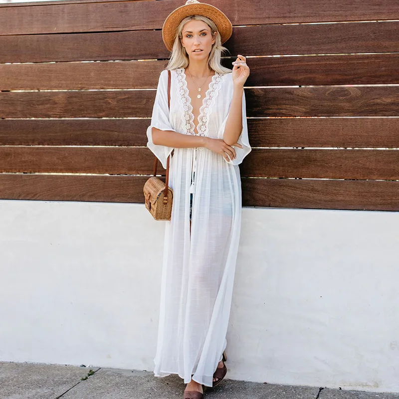 Women Beach Dress Swimwear Sex - Cover Up Kaftan 리뷰 및 가격