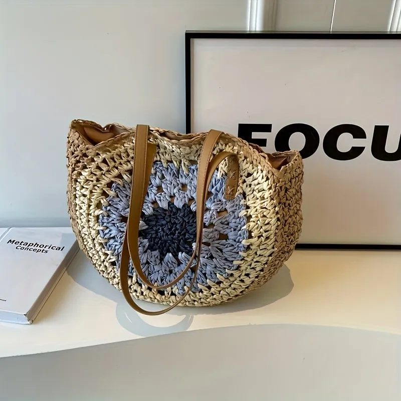 Straw Beach Tote Bag Handwoven - Tote Bag Beach 리뷰 및 가격