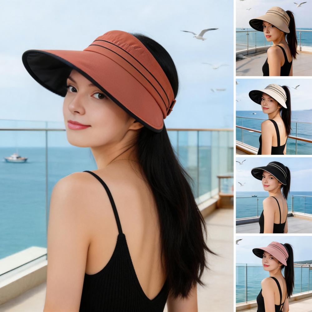 Women Sun Hat with Ponytail Ho - Hat Floppy Wide 리뷰 및 가격