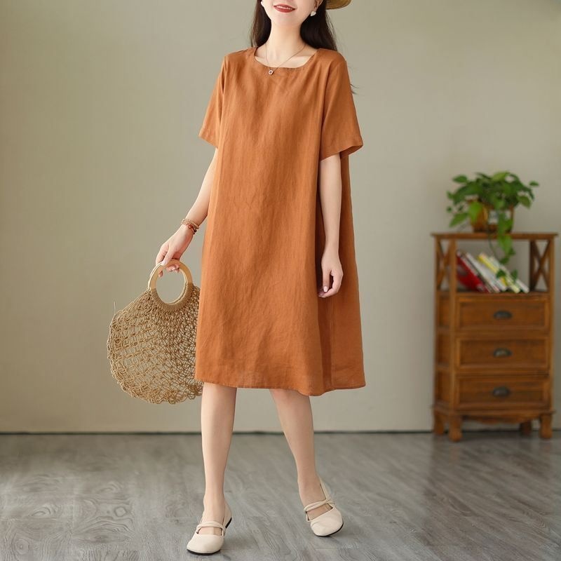 plus Size Cotton Linen Midi Dr - Linen Dress Wrap 리뷰 및 가격
