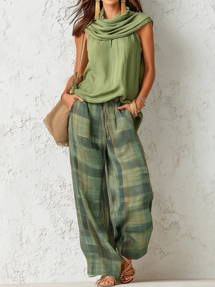 New Summer Women Pants 2 Piece - Linen Pant Wide 리뷰 및 가격