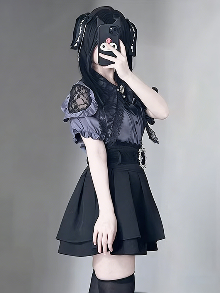Gothic Style Shoulder Bared Sh - Blouse Off Shoulder 리뷰 및 가격
