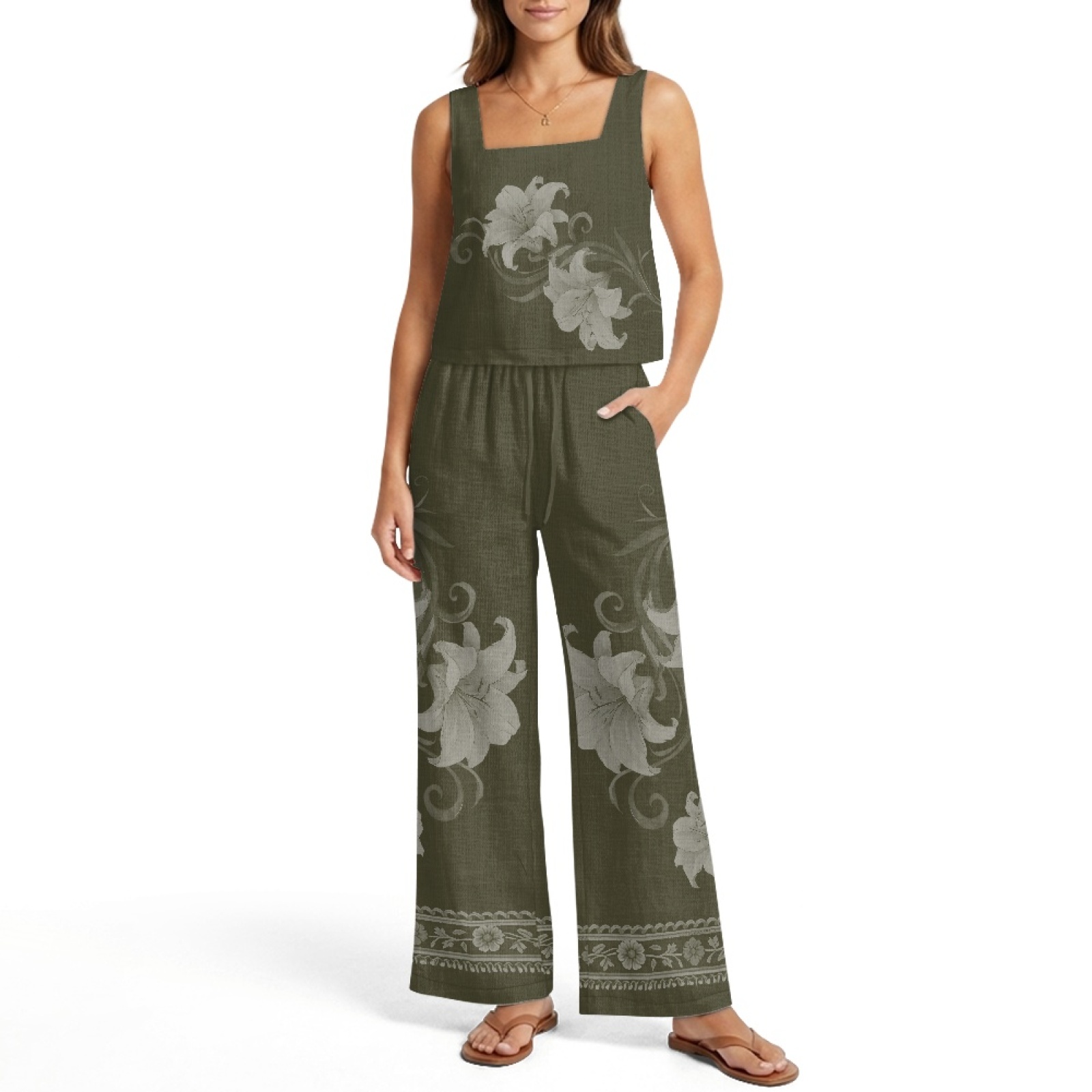 INSTANTARTS Women’s Linen Vest - Linen Pant Wide 리뷰 및 가격