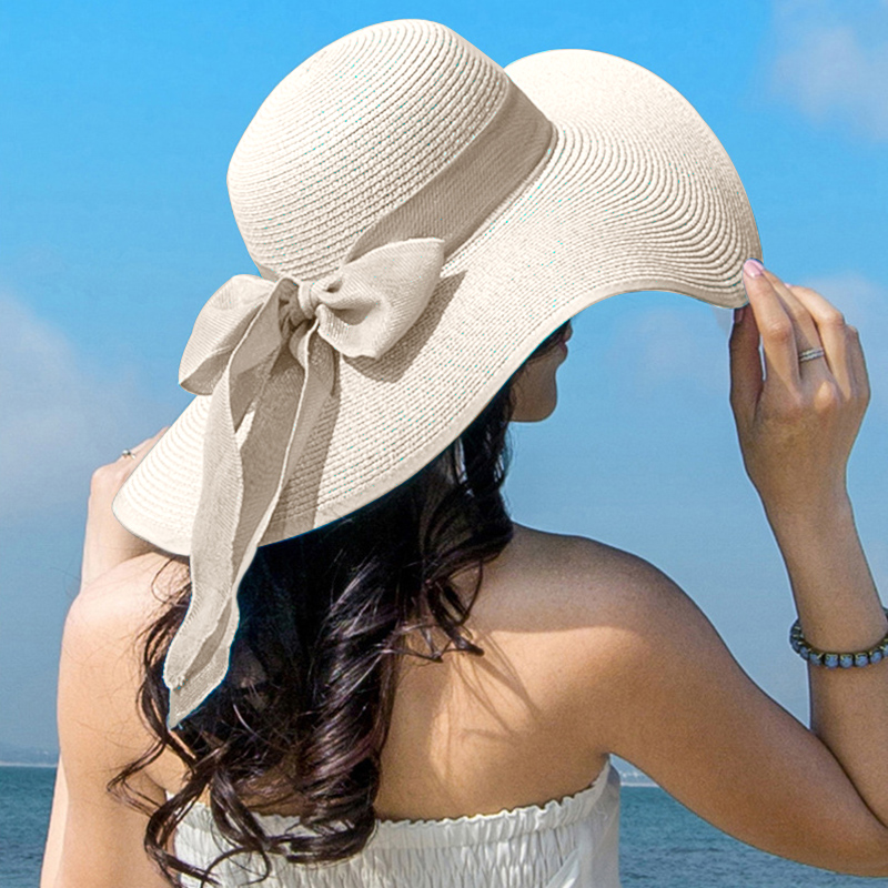 Summer Women Straw Hat Bowknot - Hat Floppy Wide 리뷰 및 가격