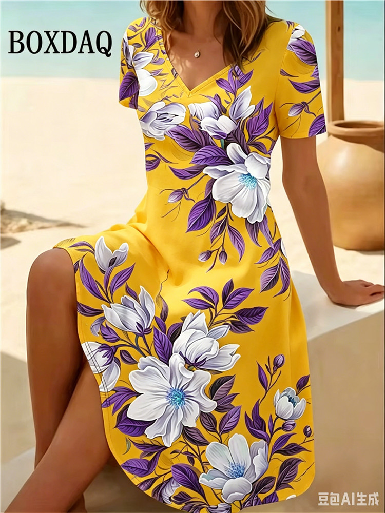 6XL Plus Size Women Dresses Su - Romper Floral Print 리뷰 및 가격