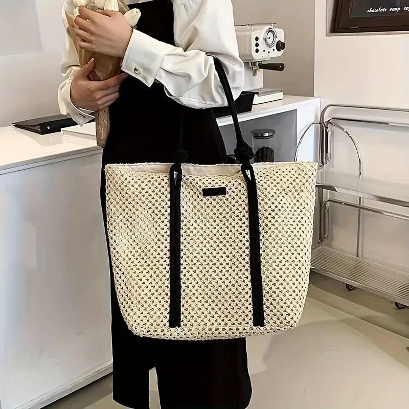Hollow Straw Woven Tote Bag fo - Tote Bag Beach 리뷰 및 가격