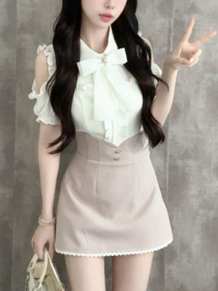 Japanese Sweet New 2 Piece Set - Blouse Off Shoulder 리뷰 및 가격