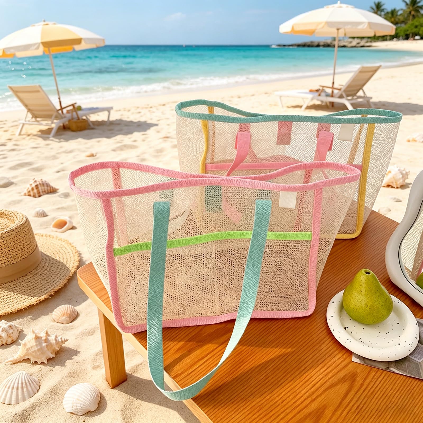 Beach Bags for Women Colorful  - Tote Bag Beach 리뷰 및 가격