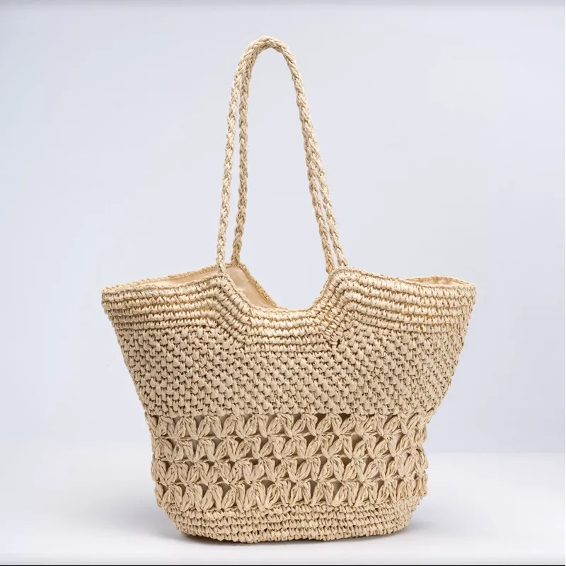 Hollow Woven Paper Rope Straw  - Tote Bag Beach 리뷰 및 가격