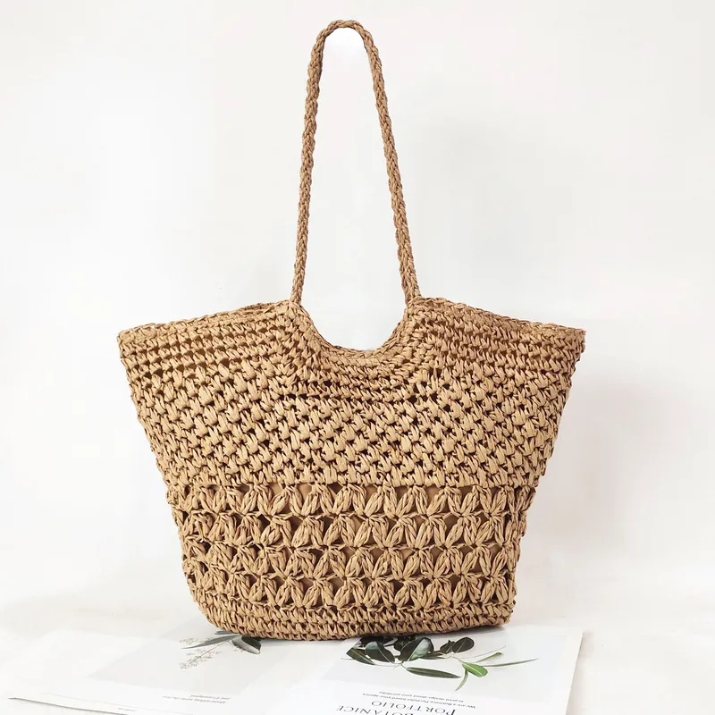 Hollow Woven Paper Rope Straw  - Tote Bag Beach 리뷰 및 가격