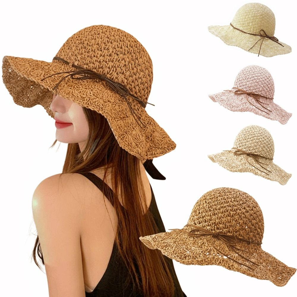 Handwoven Crochet Straw Hat Wi - Hat Floppy Wide 리뷰 및 가격