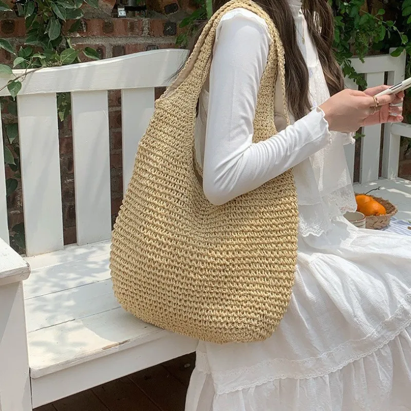 High-end hand-woven straw tote - Tote Bag Beach 리뷰 및 가격