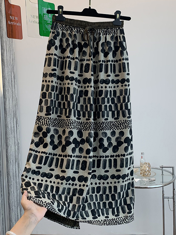 Retro Floral Print Loose Light - Midi Skirt Floral 리뷰 및 가격