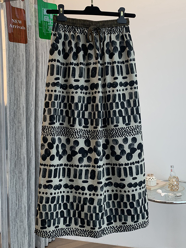 Retro Floral Print Loose Light - Midi Skirt Floral 리뷰 및 가격
