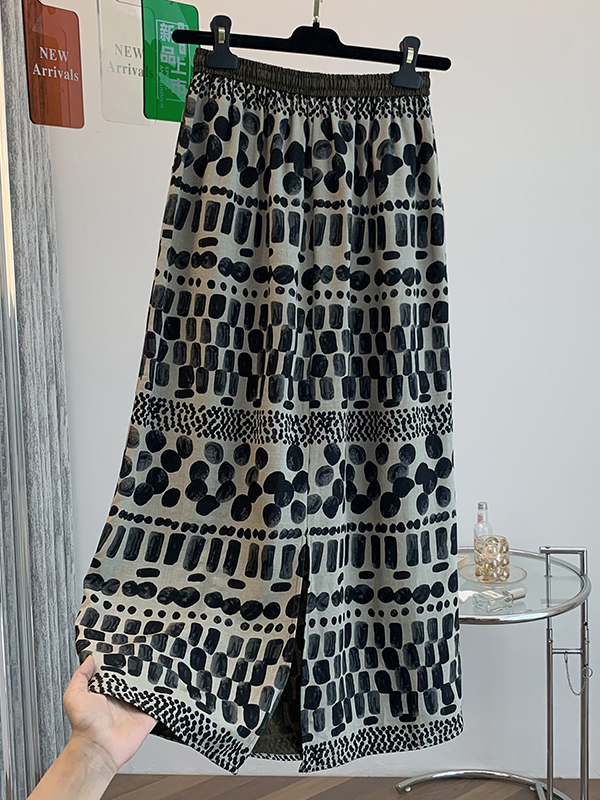 Retro Floral Print Loose Light - Midi Skirt Floral 리뷰 및 가격