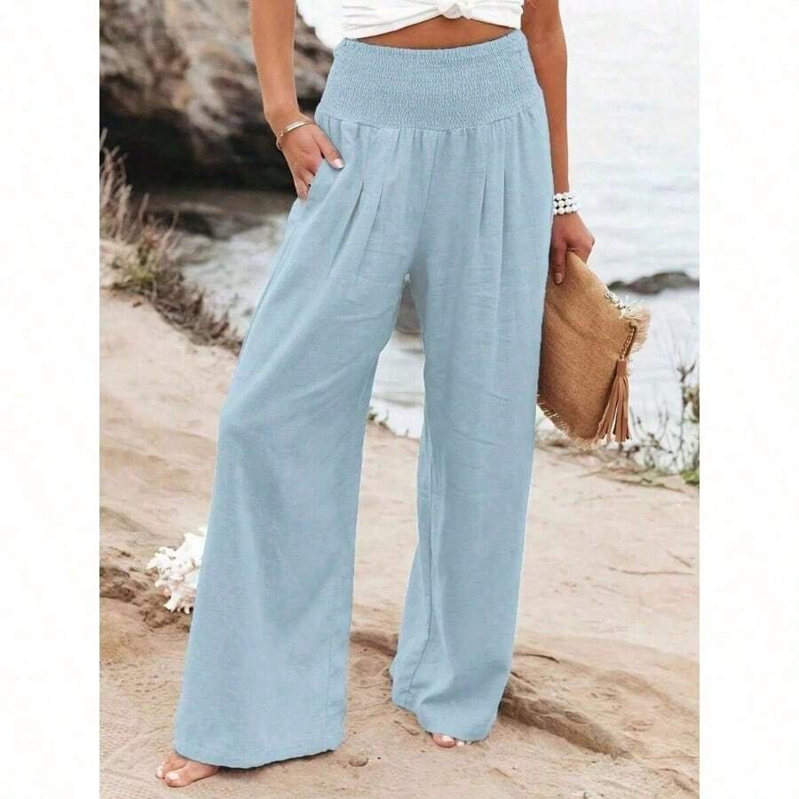 Loose High Waist Wide Leg Casu - Linen Pant Wide 리뷰 및 가격