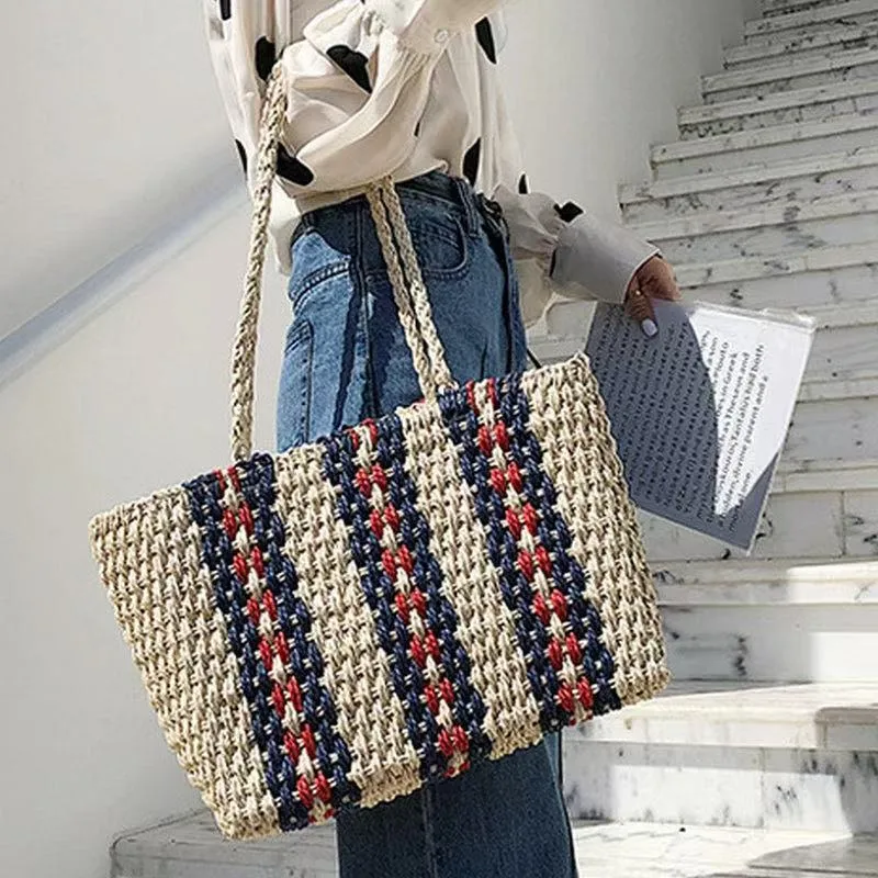 Straw Tote Bag Women One-Shoul - Tote Bag Beach 리뷰 및 가격