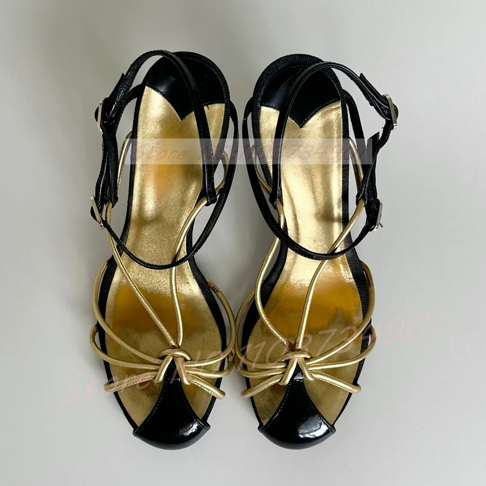 Gold Caged Strappy Knot Sandal - Sandal Strappy Heeled 리뷰 및 가격