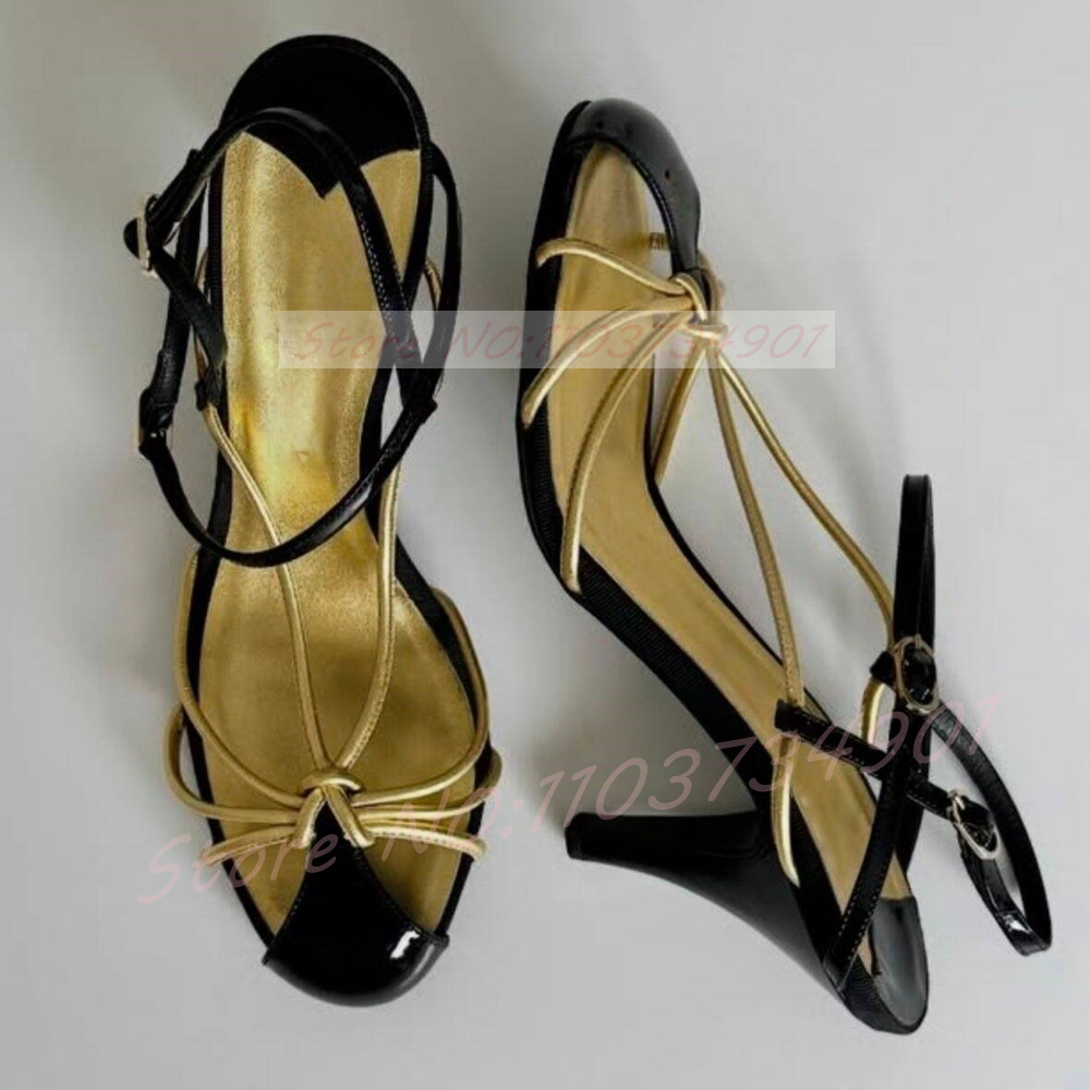 Gold Caged Strappy Knot Sandal - Sandal Strappy Heeled 리뷰 및 가격