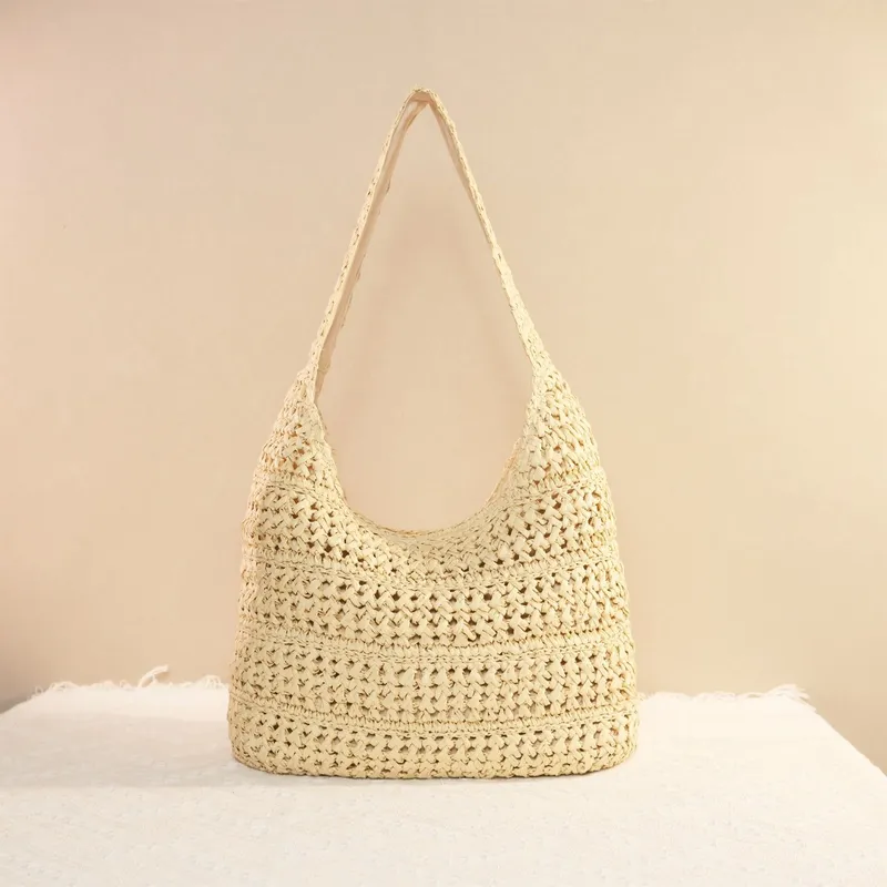 Hollow Straw Handwoven Tote Ba - Tote Bag Beach 리뷰 및 가격