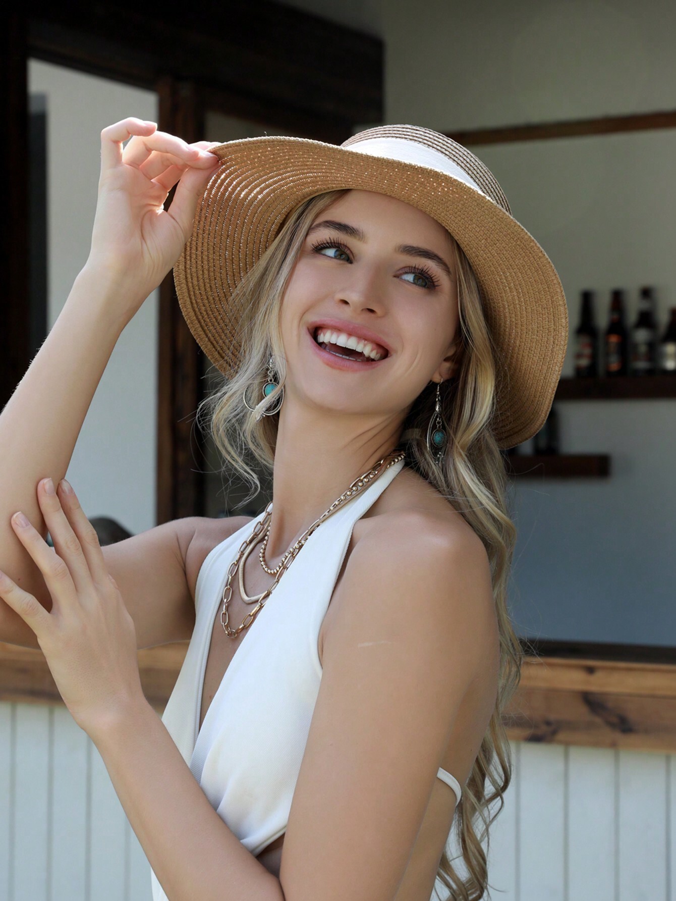1pc Women Sun Straw Hat Wide B - Hat Floppy Wide 리뷰 및 가격
